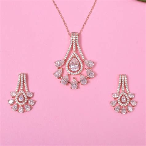 Sadabahar Sterling Silver Moissanite Pendant set