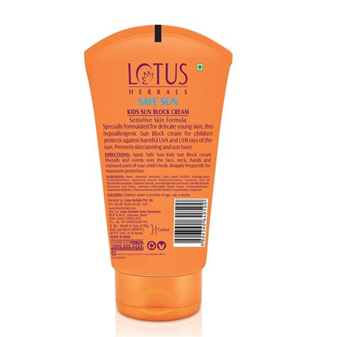 Lotus Herbals Safe Sun Kids Sun Block Cream SPF 25, 100 gm Price, Uses ...