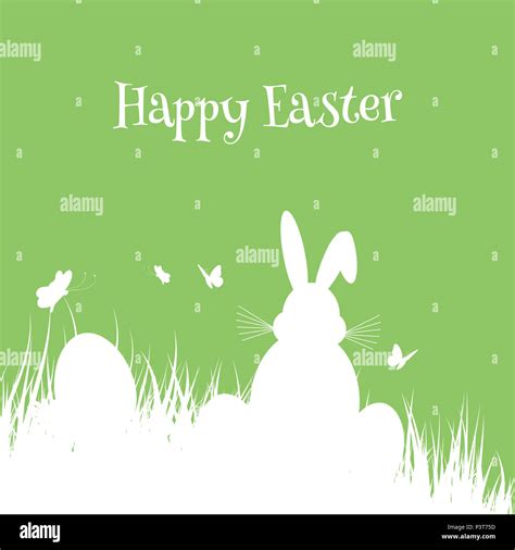 Easter background with silhouette of easter bunny and eggs Stock Photo - Alamy