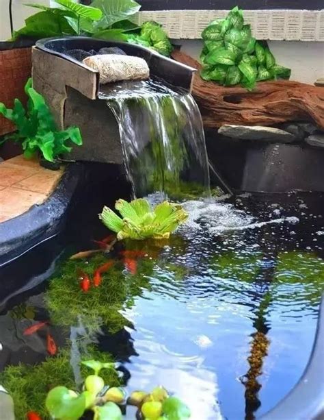景观水池循环水怎么做,一个瓶子做循环水养鱼,小型庭院循环水系_大山谷图库