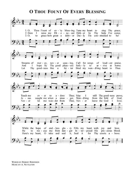 Come Thou Fount Lyrics Printable - Printable Word Searches