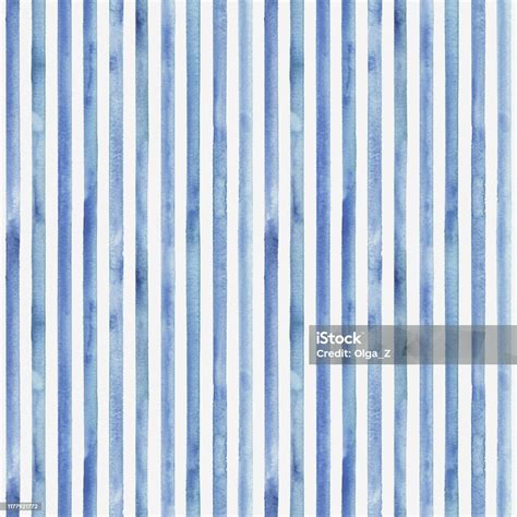 Watercolor Blue Stripes On White Background Blue And White Striped ...