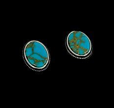 Indianshelf 925 Sterling Silver Natural Turquoise Inlay Square Cufflinks