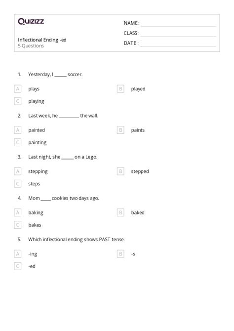 50+ Inflectional Endings worksheets for Kindergarten on Quizizz | Free ...