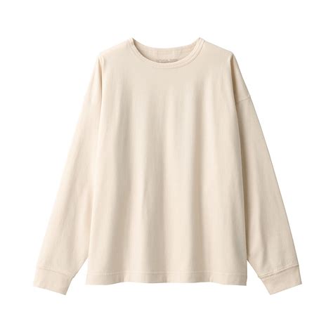 Unisex Kapok Blend Jersey Crew Neck Long Sleeves T-Shirt | 無印良品 MUJI