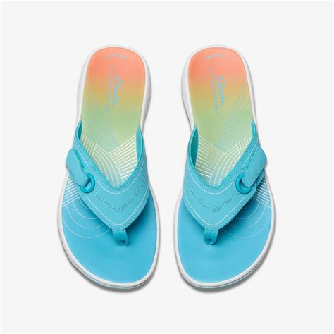 Women's Breeze Reyna Turquoise Ombre Flip Flops | Clarks