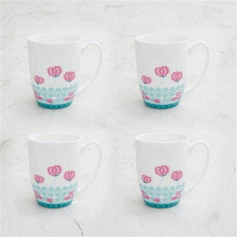 Buy Elian Printed Coffee Mugs - Set of 4 from Home Centre at just INR ...