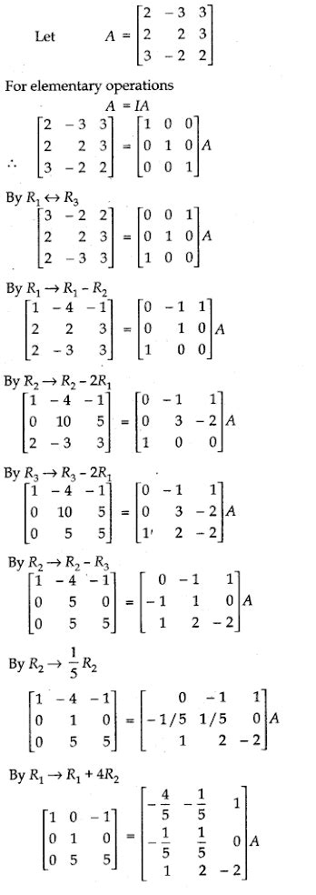 RBSE Class 12 Maths Solutions Chapter 3 Matrices Ex 3.4