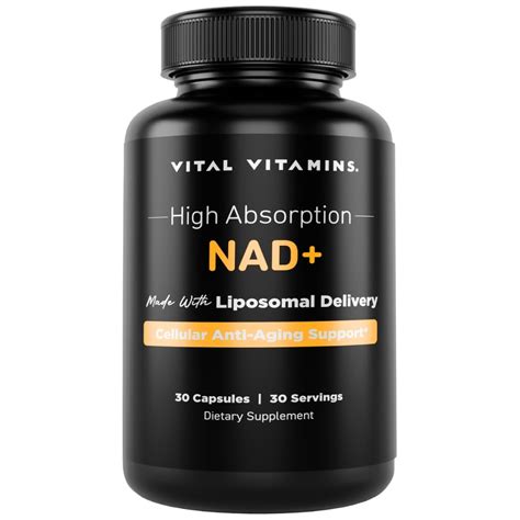 Vital Vitamins NAD Supplement - NAD+ (Nicotinamide Adenine Dinucleotide) for Men & Women - Made ...