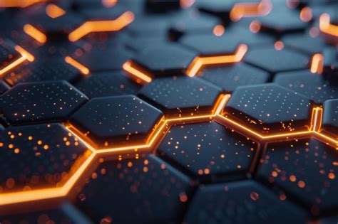 Hexagonal digital grid with futuristic design and technology ...