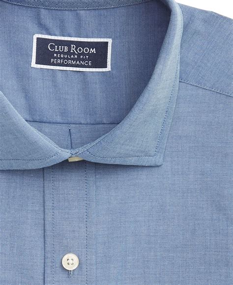Club Room Classic/regular-fit Performance Stretch Chambray Dress Shirt ...