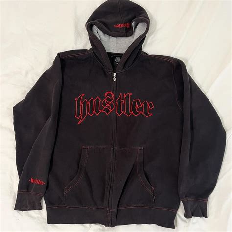 Men's Red and Black Hoodie | Depop