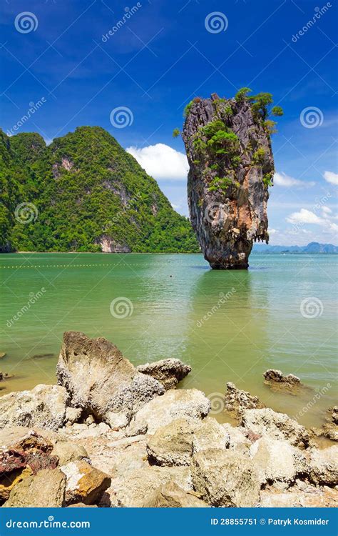 Ko Tapu Rock on James Bond Island Stock Image - Image of khao ...