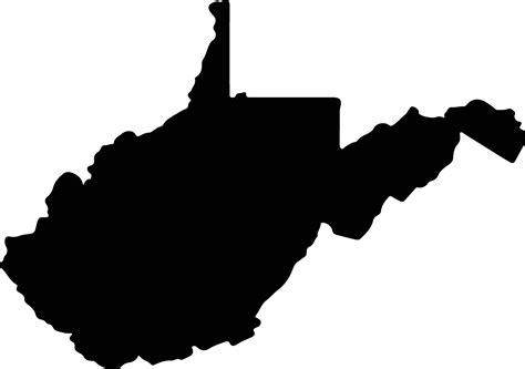 West Virginia United States of America silhouette map 37801623 Vector Art at Vecteezy