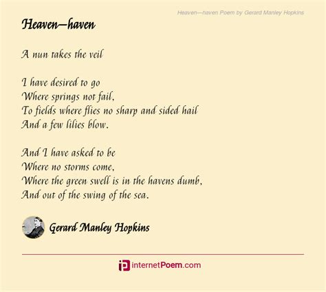 Heaven'haven Poem by Gerard Manley Hopkins