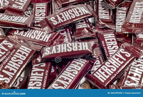 Hershey`s Brand Milk Chocolate Candy Bars On A White Background ...