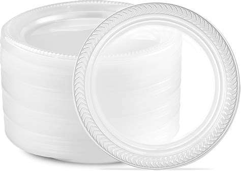 Amazon.com: PLASTICPRO 160 Pack Clear Plastic Plates 7 Inch Bulk Pack ...