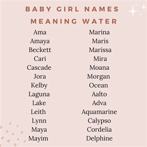 Beautiful Girl Names That Mean Water: 80+ Stunning Ideas - The Mummy Bubble