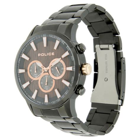 Buy Online Police Quartz Chronograph Brown Dial Metal Strap Watch for ...