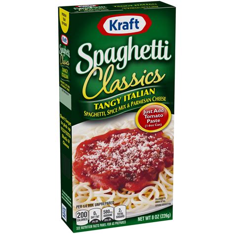 Kraft Spaghetti Classics Tangy Italian Easy Pasta Meal with Spaghetti ...