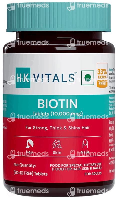 Hk Vitals Biotin With 10 Tablet Free Tablet 30 - Uses, Side Effects ...
