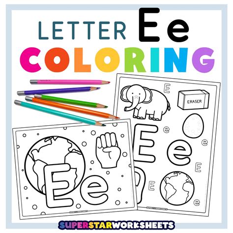 Letter E Coloring Sheets