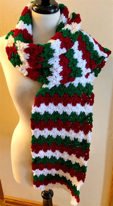 christmas crochet scarf
