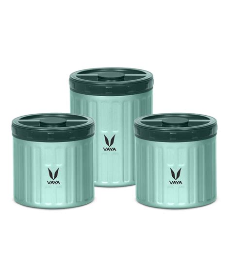 Vaya Preserve Food Jars - Buy Green (300 ml x 2, 500 ml x 1) Stainless ...