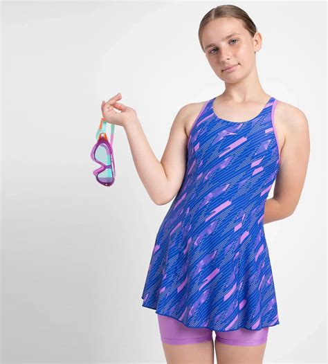 Buy Speedo All Over Printed Racerback Swimdress Essential With Boyleg ...