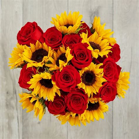 Sunflower And Rose Bouquets