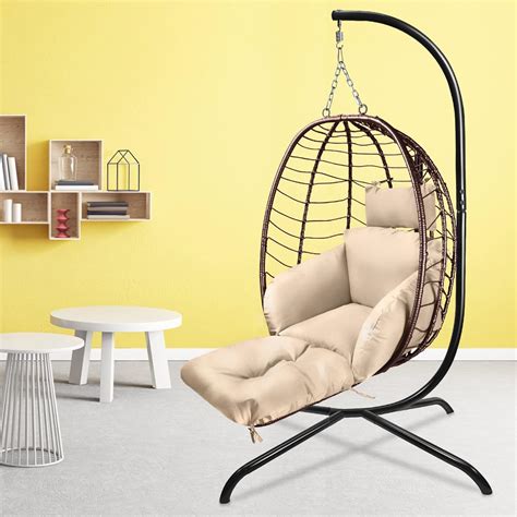 Amazon.com: Slendor Egg Chair with Stand&Foot Rest, Wicker Hanging ...