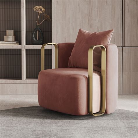 各色家具 现代简约绒布休闲椅_设计素材库免费下载-美间设计