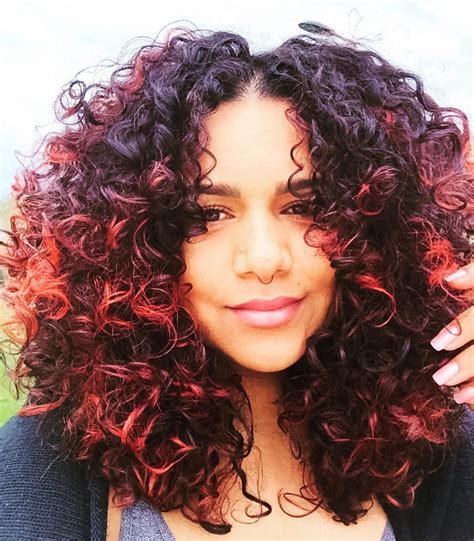 Red Highlights Black Curly Hair at Clora Kirkpatrick blog