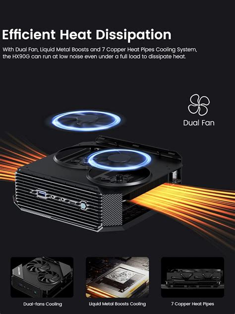 Buy MINISFORUM HX90G Mini PC AMD Ryzen 9 5900HX Windows 11 Pro Desktop ...