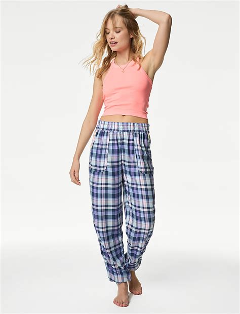 Buy Checked Cuffed Hem Pyjama Bottoms at Marks & Spencer