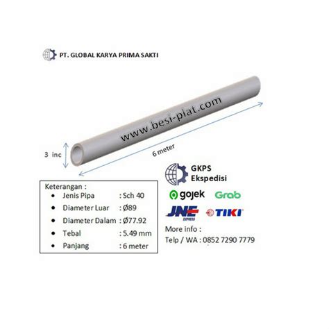 Jual Pipa 3 inchi schedule 40 x Panjang 1 Meter - Kota Tangerang ...