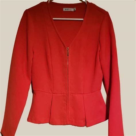 JustFab Women's Red Jacket | Depop