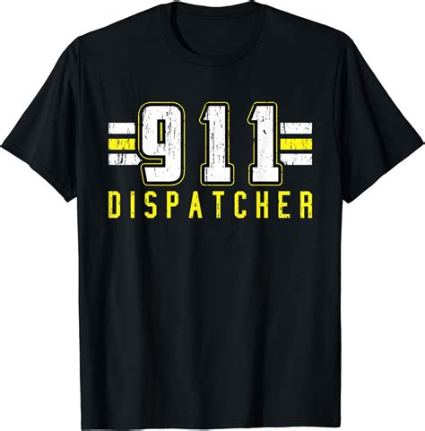 911 Dispatcher Emergency Dispatch Operator Thin Gold Line T-Shirt ...