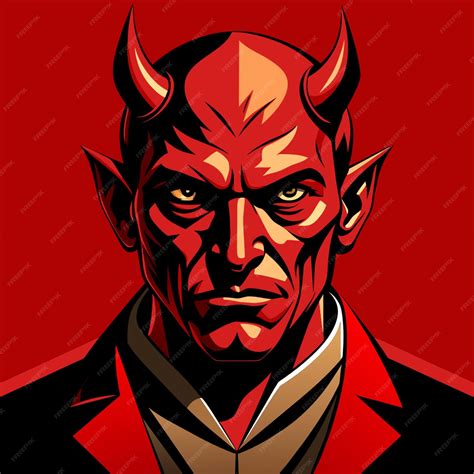 Red smiley devil demon vector illustration flat 2 | Premium AI ...