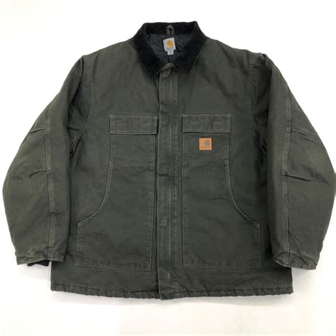 CARHARTT カーハート 00年代 MEXICO製 裏地キルティング コーデュロイ襟 トラディショナル コート ダックジャケット C26 ...