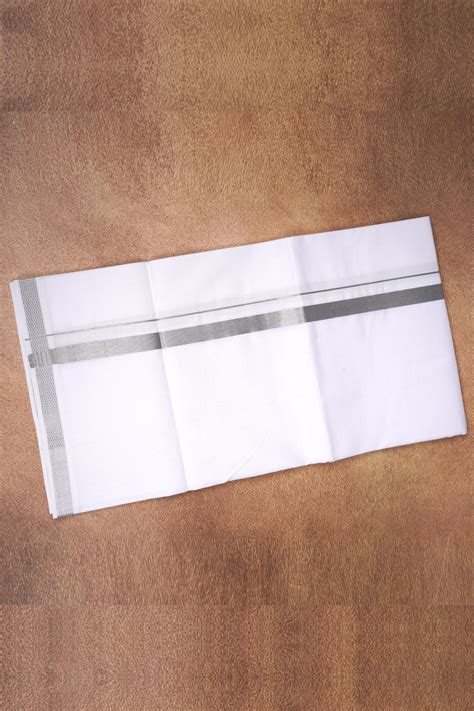 Silver Jari Border 3 pcs Combo w/s Dhoti 1.90 mtr – MCR Textiles ...