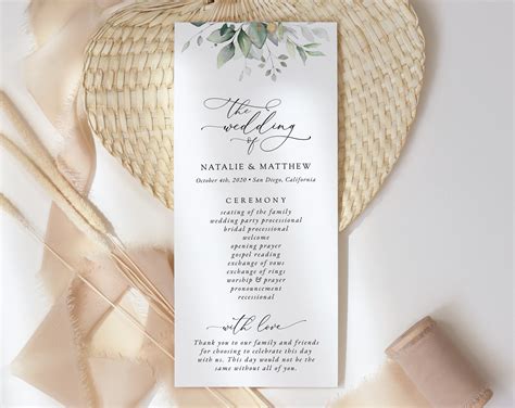 Downloadable Program Templates Wedding Invitations
