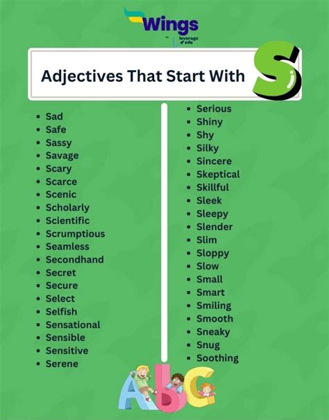 99+ Adjectives Starting with Letter S with Meanings and Examples [PDF ...