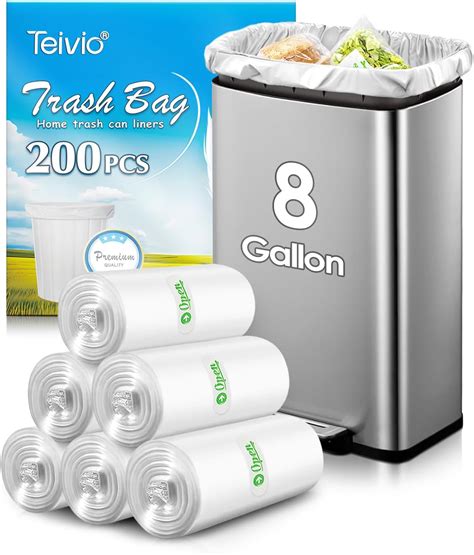 Amazon.com: 8 Gallon Trash Bags Black Biodegradable - Medium Kitchen ...