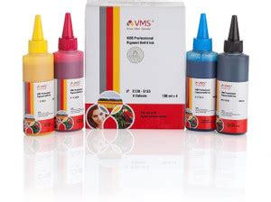 VMS Professional Pigment Refill Ink Cyan, Magenta, Yellow, Black (100ml ...