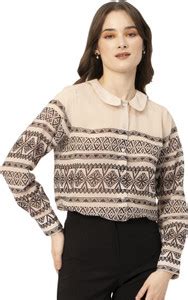 moomaya Casual Striped Women Beige, Black Top - Buy moomaya Casual ...