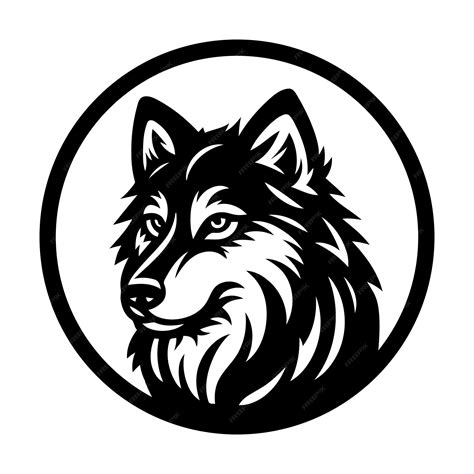 Premium Vector | Circle wolf head logo design