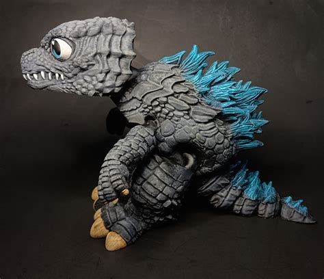 3D Printable Print In Place Flexi Godzilla Articulated by Mighty Makers