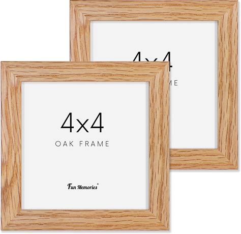 4x4 Picture Frame, Solid White Oak Wood Frame 4 by 4, 4 x 4 Square ...