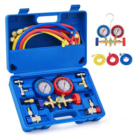Orion Motor Tech AC Gauges, AC Manifold Gauge Set for R134a R12 R502 Refrigerant, 3 Way Car with ...